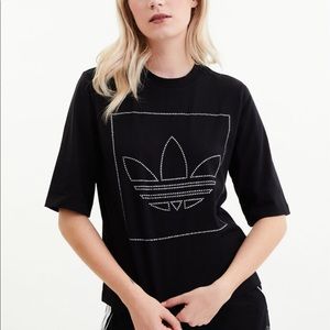 adidas Black Rhinestone T-Shirt